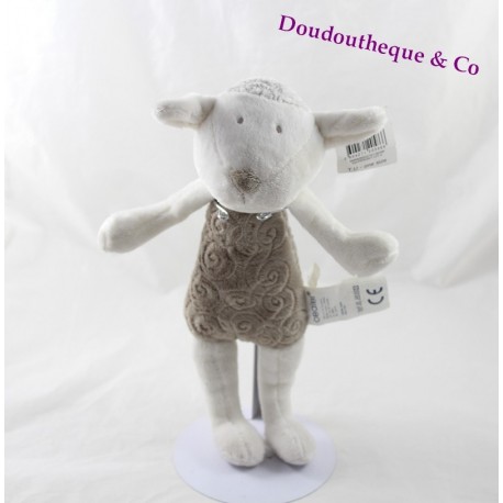 OBAIBI brauner und weißer Schafplüsch 27 cm OBAIBI brauner und weißer Schafplüsch 27 cm