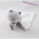 Anacardo de azúcar Doudou gato pañuelo gris blanco 14 cm
