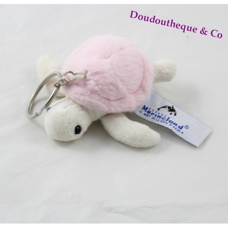 Schlüsselanhänger Plüsch Schildkröte MARINELAND rosa weiß 10 cm