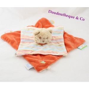 Doudou NOUKIE flat cat ' S Fiji orange beige stripes 27 cm