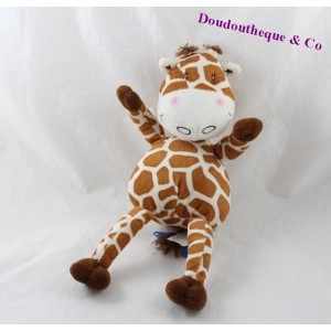 Plush giraffe square white brown beige tasks 32 cm