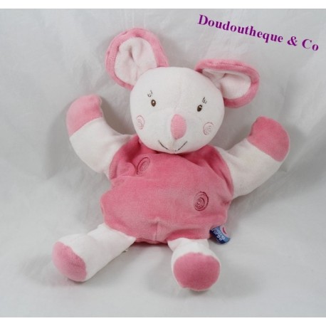 Doudou Marionette Maus Candy CANE Spiral rosa 26 cm