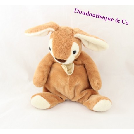Doudou conejo DOUDOU y marrón y blanco de la empresa cola en penacho blanco