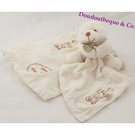 Blankie bear bio DOUDOU and company white handkerchief 17 cm + bag