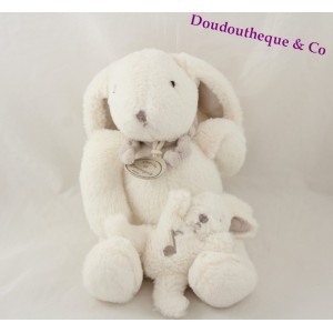 Conejo de peluche musical caramelo DOUDOU y compañía bebé gris topo 25 cm