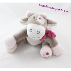 Plush cow Lola NOUKIE's Victoria and Lucie grey pink scarf white 25 cm