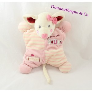 Halbflaches Maus-Kuscheltier NICOTOY KIABI "So eine Maus bin ich" 24 cm