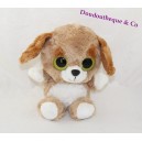 BAZOOKA verde grande perro peluche marrón ojos 24 cm