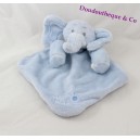 Doudou flat diamond blue Elephant Baby footprint 30 cm