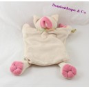 Gato marioneta de Doudou bebé NAT' Sra. Miaou beige estrella rosa 27 cm