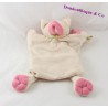 Doudou marionnette chat BABY NAT' Mme Miaou beige étoile rose 27 cm