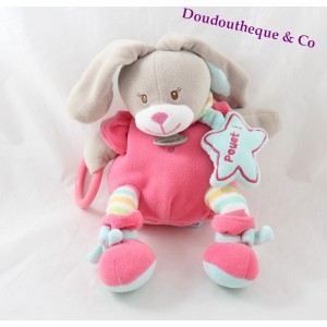 Blanket plush rabbit BABY NAT business ' pink stars Stella 25 cm