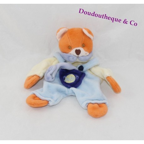 Doudou Ours plat funny marron billes microbilles BABY NAT' Doudou Ours plat funny marron billes microbilles BABY NAT'