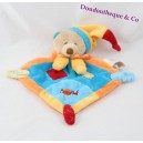 Piatto di DouDou orso bambino NAT' diamante arancione e blu 20 cm