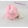 Doudou Poussin BABY NAT'  mouchoir blanc coquille rose 20 cm 