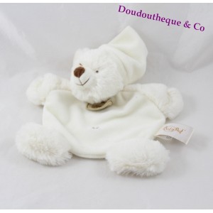 Blanket flat Bear BABY NAT' white bonnet cross Cuddle 20 cm