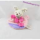 Doudou Chat BABY NAT' Mme Miaou marionnette beige et rose