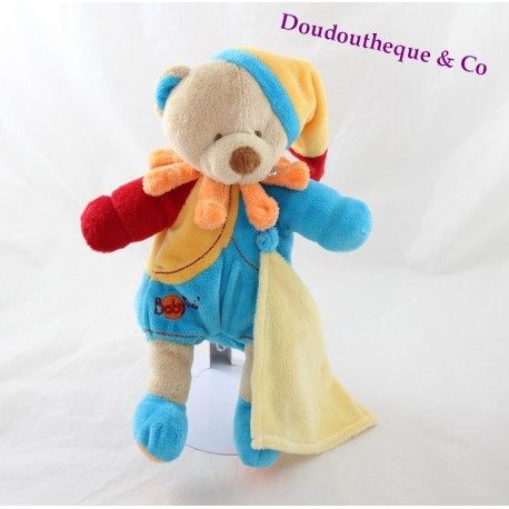 Doudou Ours plat funny marron billes microbilles BABY NAT'