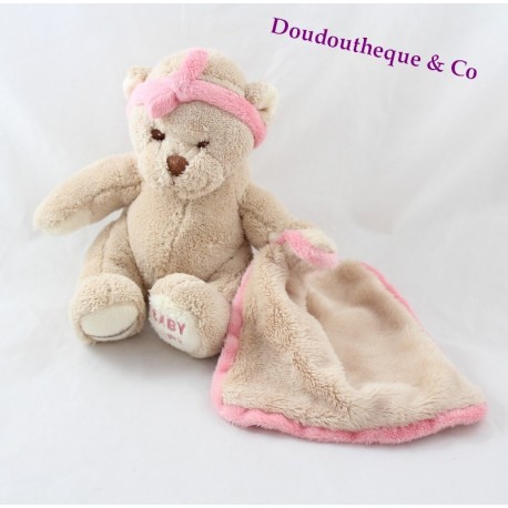 Doudou plat Ziggy ours déguisé en lapin BUKOWSKI blanc / beige Doudou plat Ziggy ours déguisé en lapin BUKOWSKI blanc / beige