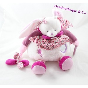 Doudou Aktivität Bunny BLANKIE und Firma Cherry des Erwachens weiße Malve DC2705 31 cm