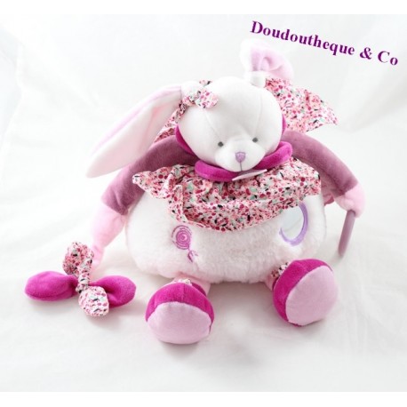 Doudou Aktivität Bunny BLANKIE und Firma Cherry des Erwachens weiße Malve DC2705 31 cm