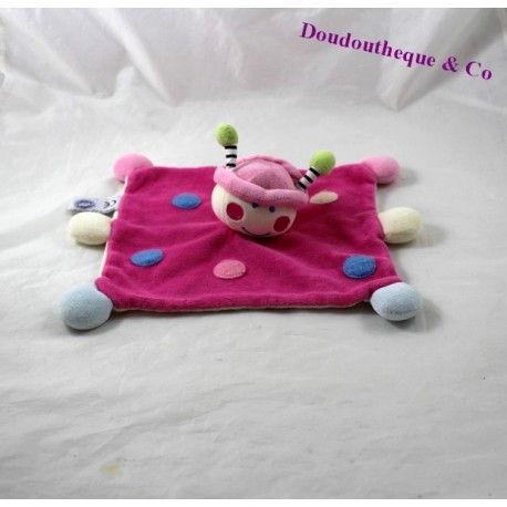 Doudou flachen Marienkäfer MGM DODO liebe rosa rose blau Erbsen 25 cm