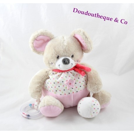 Risveglio farcito rosa stelle Leclerc 20cm bambini parole del mouse Risveglio farcito rosa stelle Leclerc 20cm bambini parole del mouse