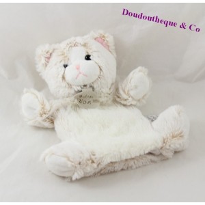 Historia de gato de títeres Doudou oso Z' z'animoos blanco amarillento HO2135 24 cm