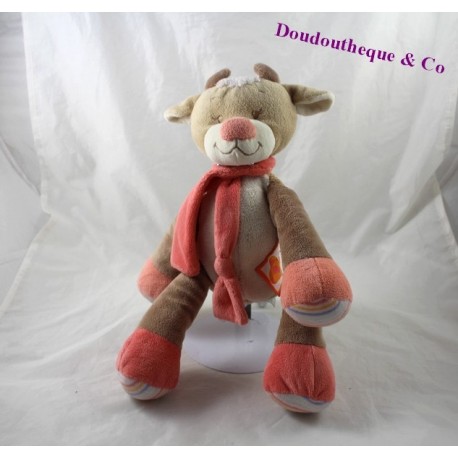 Kuh Plüsch NATTOU Zamis Beige rosa Schmetterling 30 cm Kuh Plüsch NATTOU Zamis Beige rosa Schmetterling 30 cm