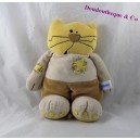Peluche orsacchiotto gatto giallo rattoppato 25 cm