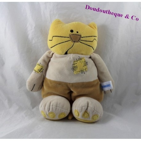 Plüschkatze Teddybär gelb gepatcht 25 cm