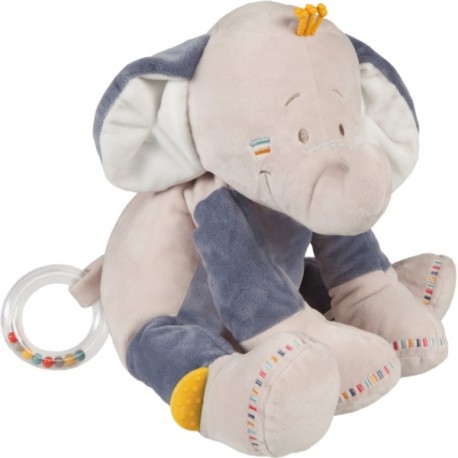 Bao & Wapi di peluche per elefante attività NOUKIE Bao blu beige cm 30