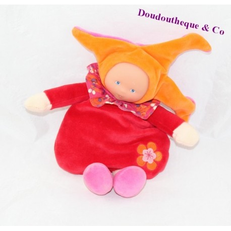 Bambola di Leprechaun Doudou COROLLA Miss granatina rosso arancione cm 25