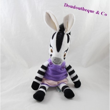 Peluche Zebra Famosa Zou animato serie Elzee vestito viola cm 32