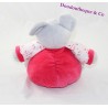 Forma de corazón OBAÏBI Doudou ratón gris rosada pelota 22 cm