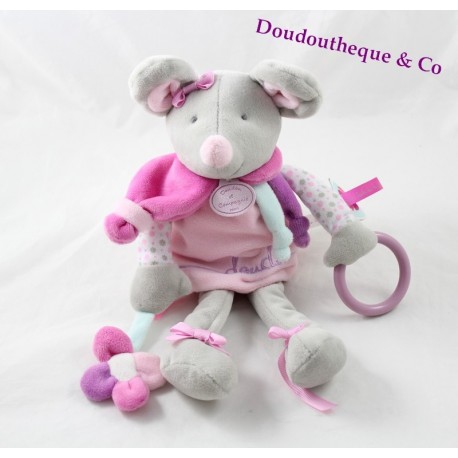 Empresa y actividades Perly ratón peluche Don rosa púrpura gris 30 cm