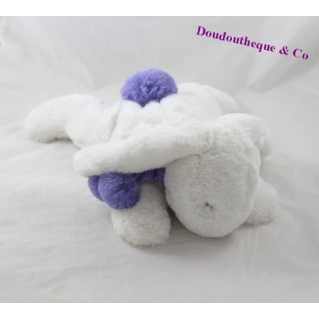 Doudou lapin DOUDOU ET COMPAGNIE Pompon lavande DC2685 35 cm