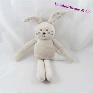 Doudou rabbit KIMBALOO beige white 27 cm