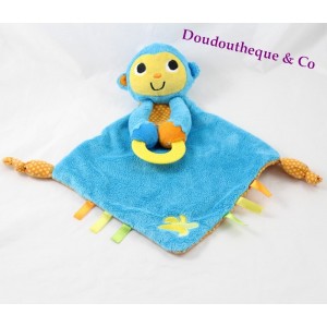 Flache Doudou Affe BRUIN TOYS 'R' U.S. blue Banana Beißring Bell