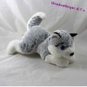 Peluche chien husky CREATIONS DANI gris blanc 24 cm