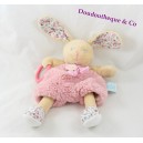 Attività di burattino della peluche coniglio BABY NAT' fiorito Poupi beige rosa
