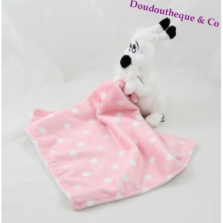Doudou Taschentuch Hund Idefix ASTERIX Park weiß rosa Erbse 40 cm Doudou Taschentuch Hund Idefix ASTERIX Park weiß rosa Erbse 40 cm