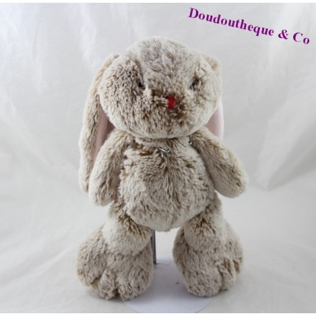 Doudou lapin KALOO Je suis un Rouge Kaloo beige nez rose 30 cm