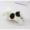 Doudou lapin HISTOIRE D'OURS Calin blanc tâches noir 17 cm