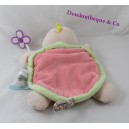 Doudou puppet turtle KALOO Nopnop pink green 23 cm