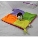 Flat Doudou monkey ZEEMAN square yellow purple green orange 25 cm