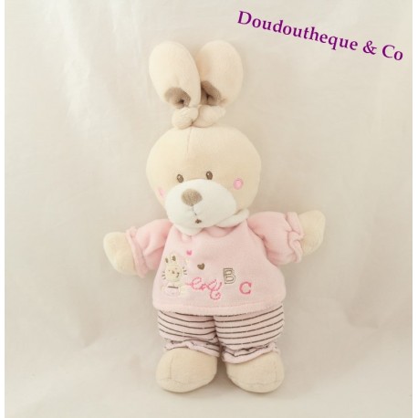 Conejo NICOTOY peluche rosa ABC 22 cm