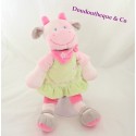 Cow Doudou NICOTOY green bandana dress pink 35 cm