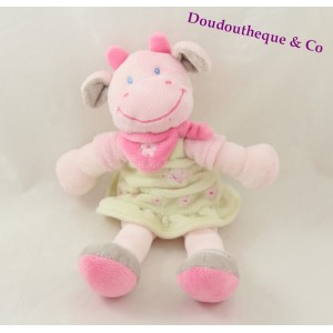 Kuh Doudou NICOTOY Grünes Halstuch Kleid rose 23 cm