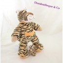 Peluche NICOTOY tigre con su bebé en el color naranja y negro 30 cm bolsillo